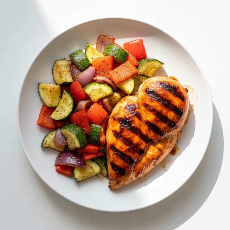Grilled BBQ Chicken with Roasted Vegetables