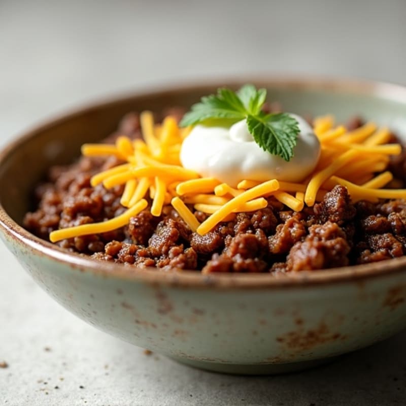 Seasoned Ground Beef and Cheese Bowl with Special Sauce