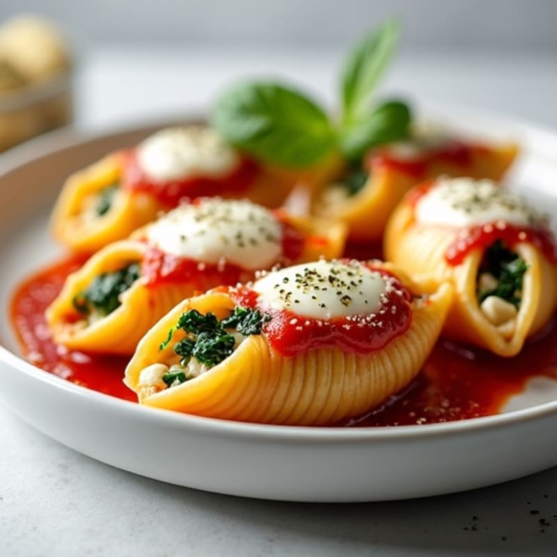 Healthy Baked Spinach & Ricotta Stuffed Shells