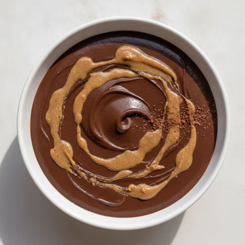 Silky Chocolate Protein Pudding with Almond Butter Swirl