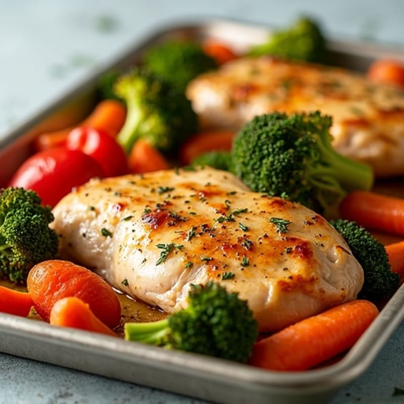 Sheet Pan Roasted Chicken and Crispy Vegetables
