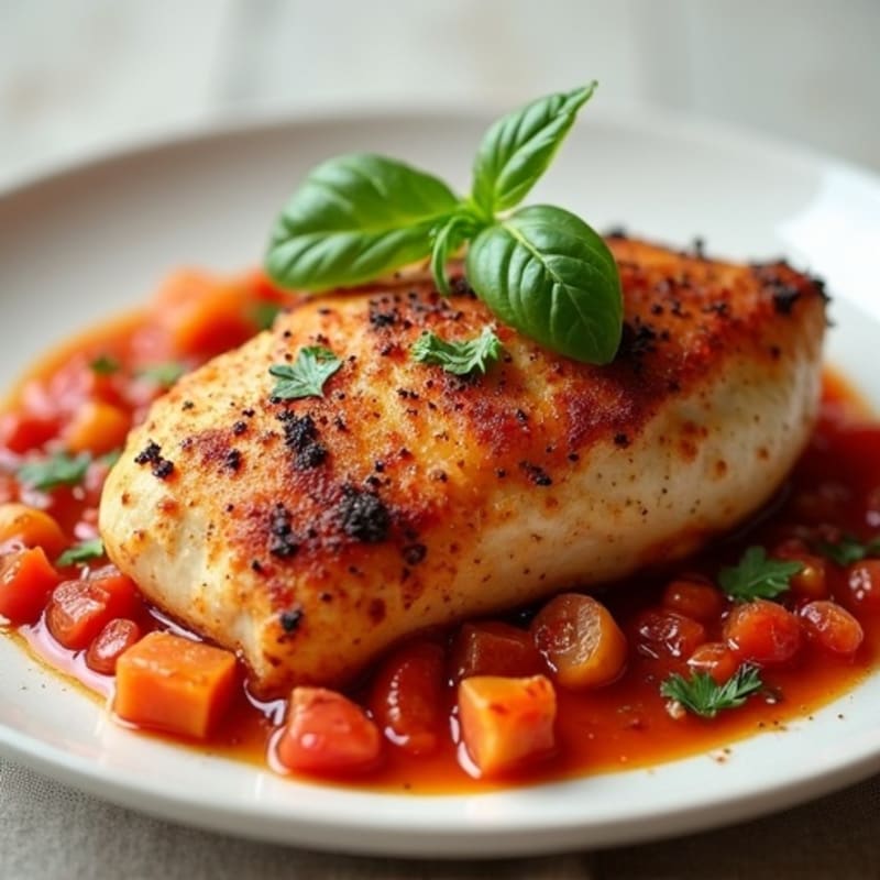 Roasted Chicken with Creamy Spiced Tomato Sauce