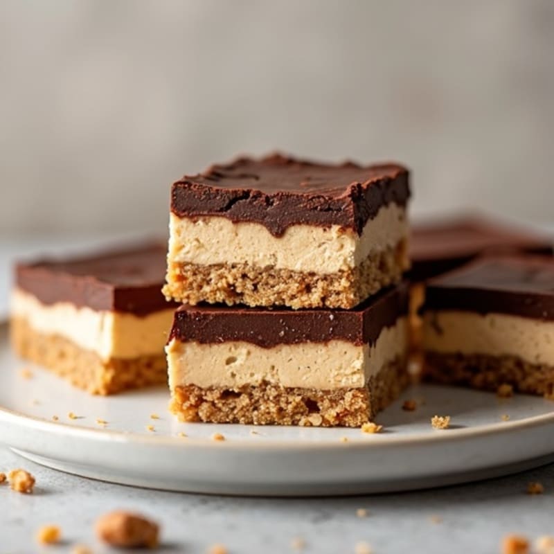 High-Protein Chocolate Peanut Butter Cheesecake Bars