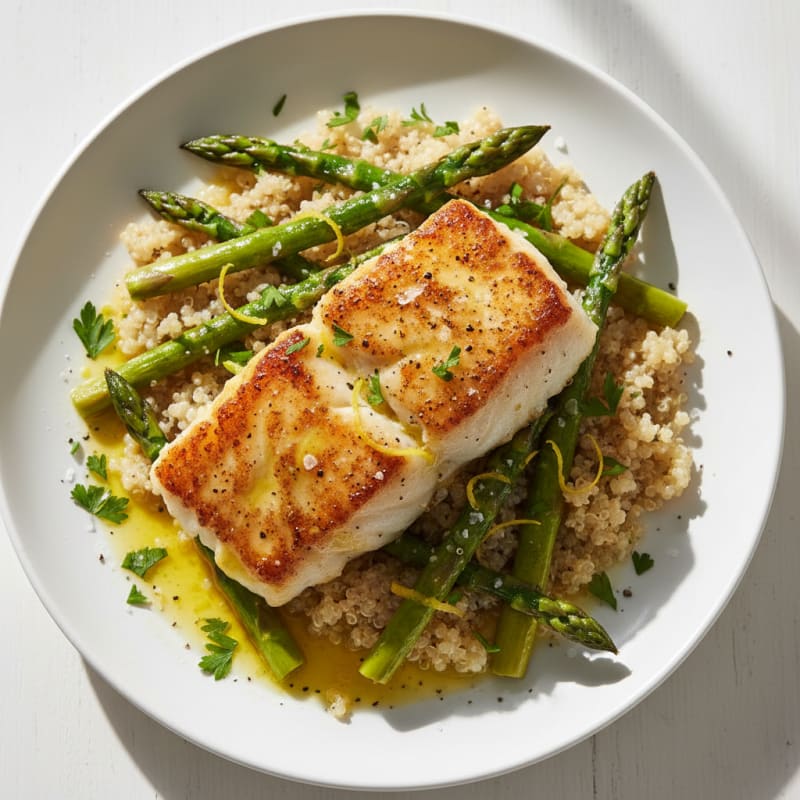 Golden Pan-Seared Lemon Herb Cod