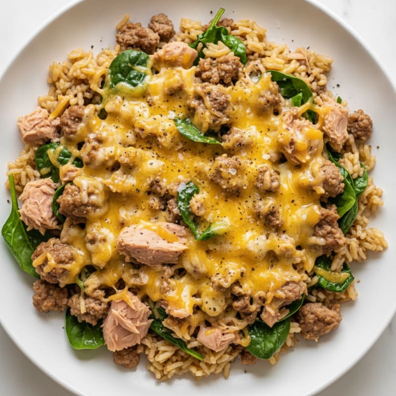 Cheesy Tuna and Beef Power Bowl