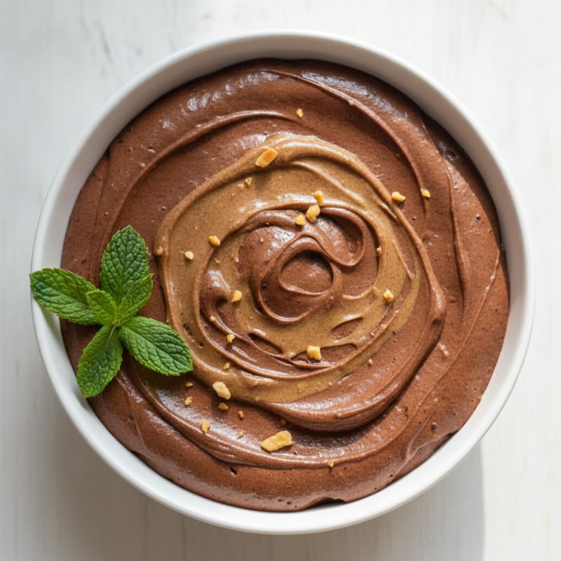Silky Chocolate Protein Pudding with Almond Butter Swirl
