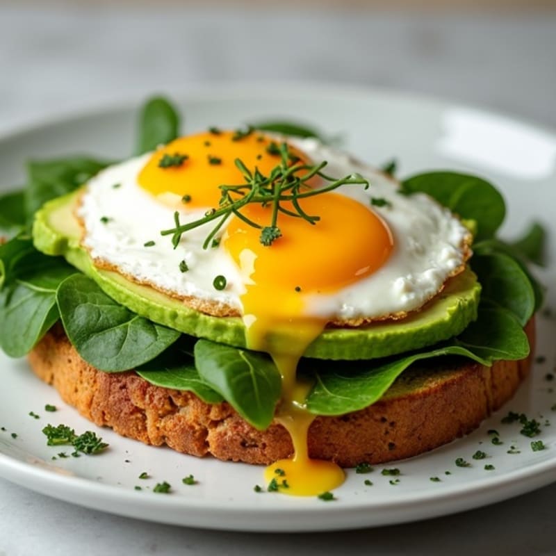 Crispy Egg White and Spinach Sourdough Toast with Creamy Avocado and Ricotta