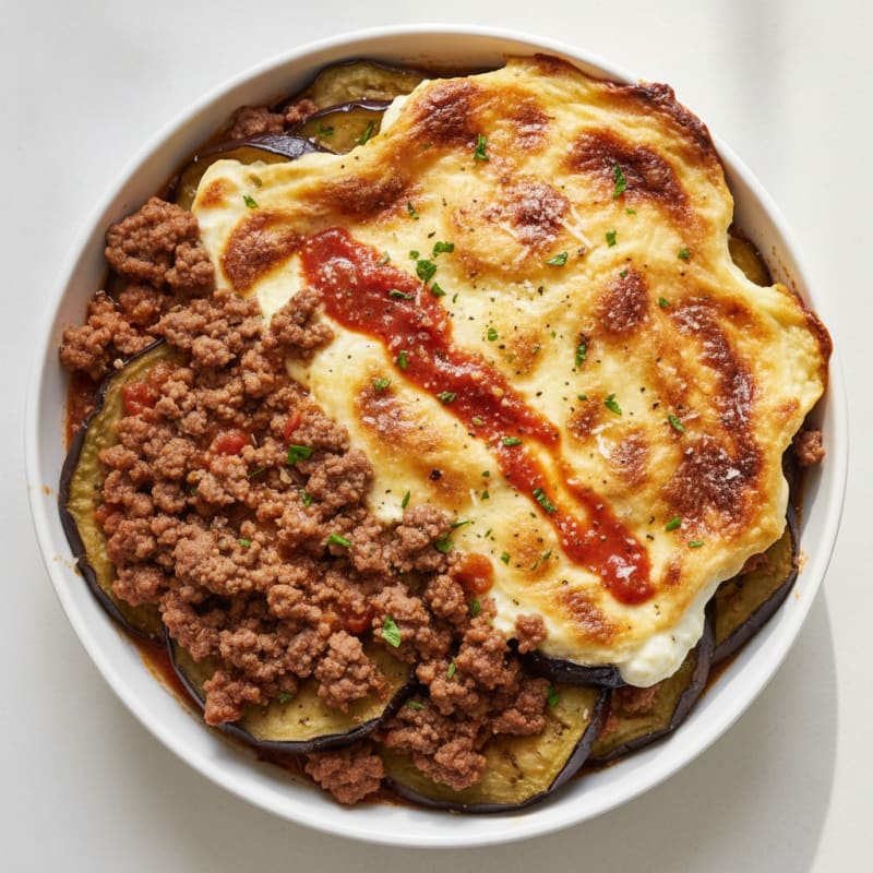Beef and Eggplant Moussaka Bake
