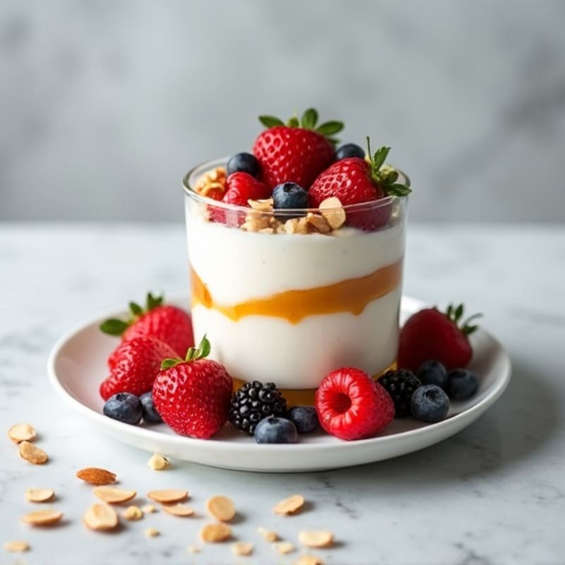 Greek Yogurt Protein Parfait with Mixed Berries
