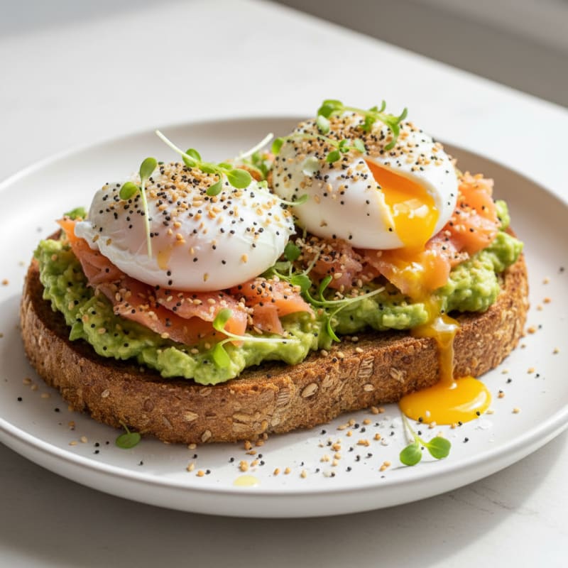 Poached Egg Avocado Toast with Everything Seasoning