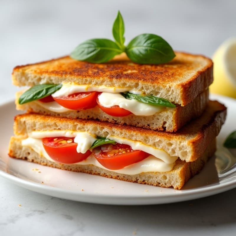 Golden Grilled Mozzarella Tomato Sandwich