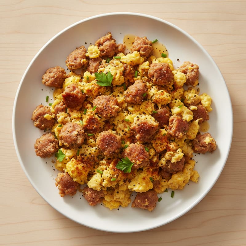 High-Protein Turkey Sausage and Egg Scramble