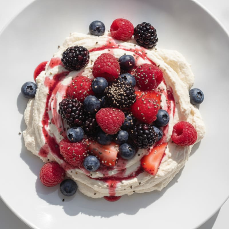 Silky Greek Yogurt Protein Mousse with Mixed Berries