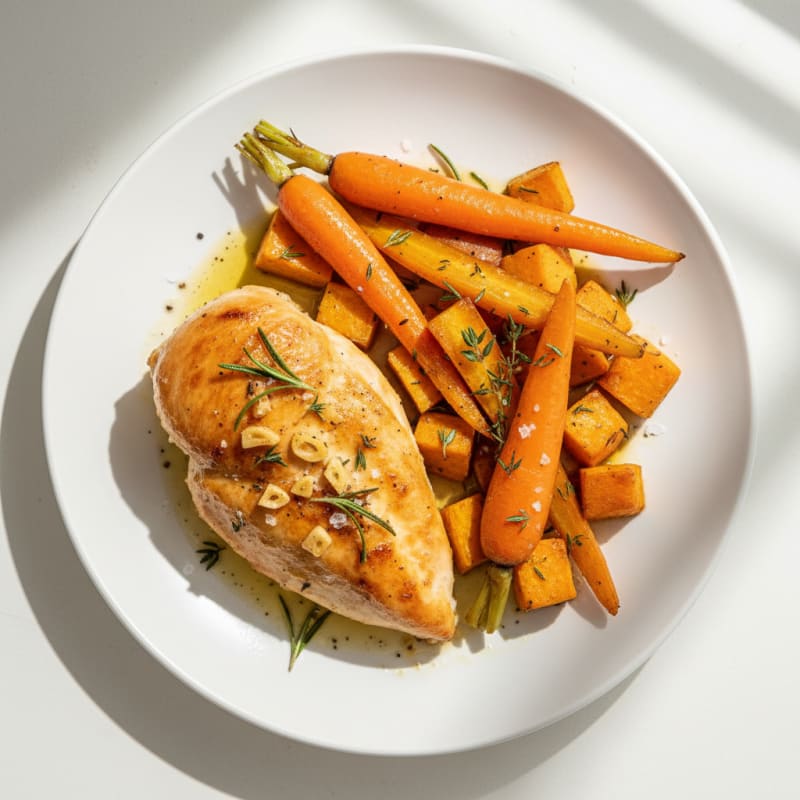 Garlic Herb Roasted Chicken with Root Vegetables