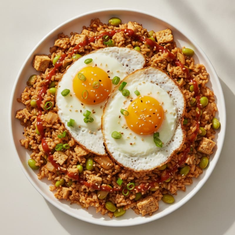 Protein-Packed Vegetarian Kimchi Fried Rice