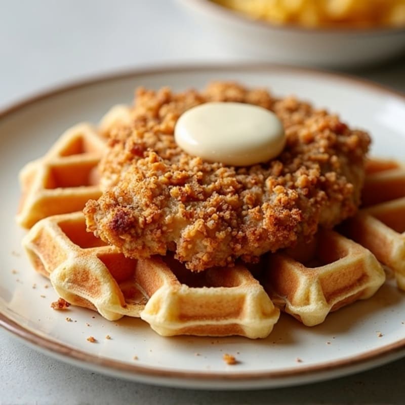 Crispy Baked Chicken with Protein Waffles