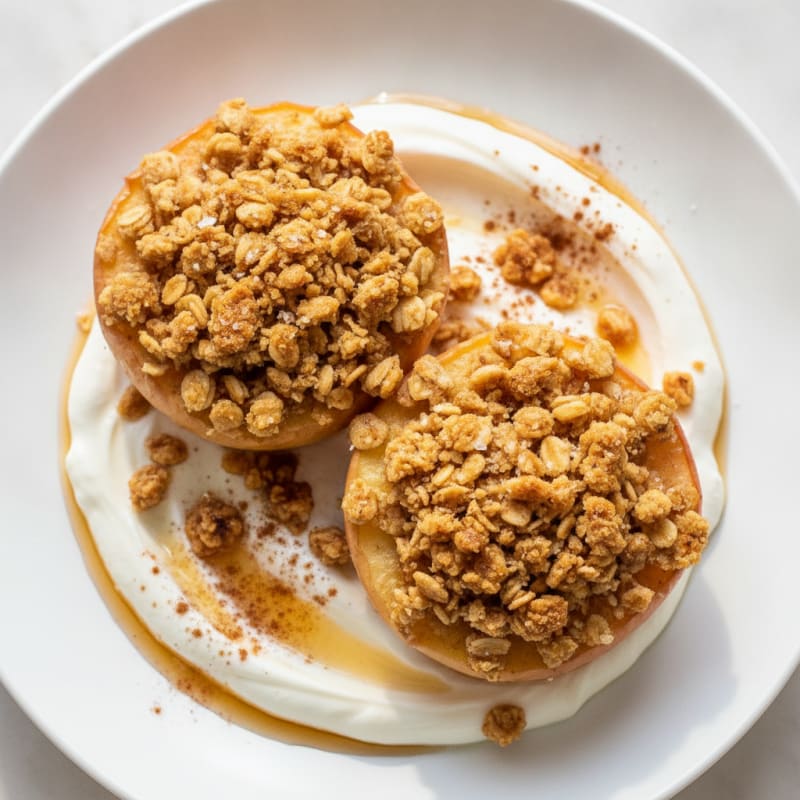 Baked Apple with Cinnamon Streusel Topping