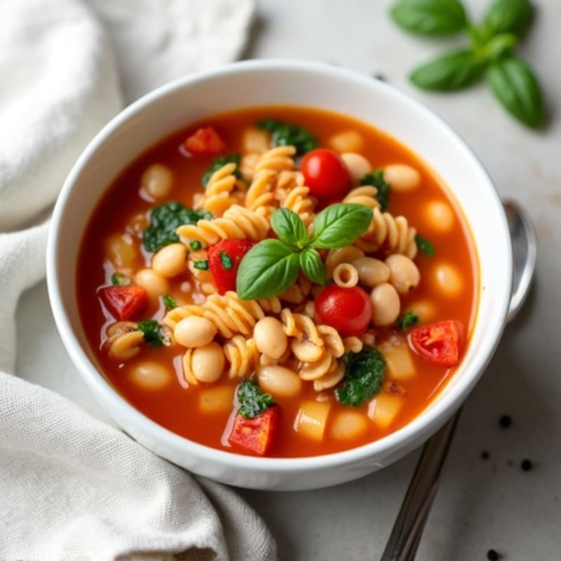 Hearty White Bean and Tomato Pasta Soup