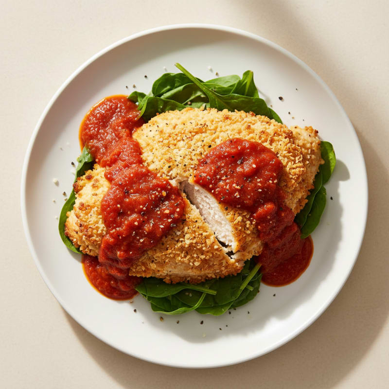 Parmesan-Crusted Chicken with Marinara Sauce
