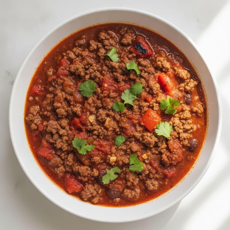 Hearty Beef Chili with Tomatoes