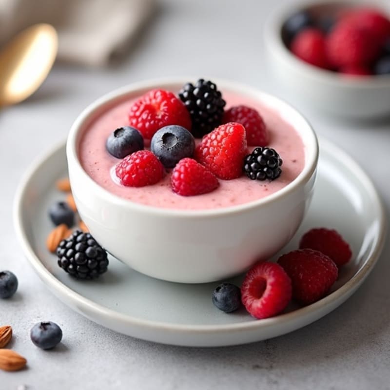 Silky Greek Yogurt Protein Pudding with Berries