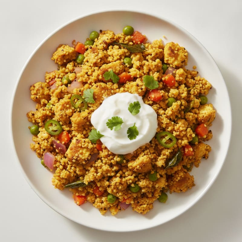Savory Semolina Upma with Garden Vegetables