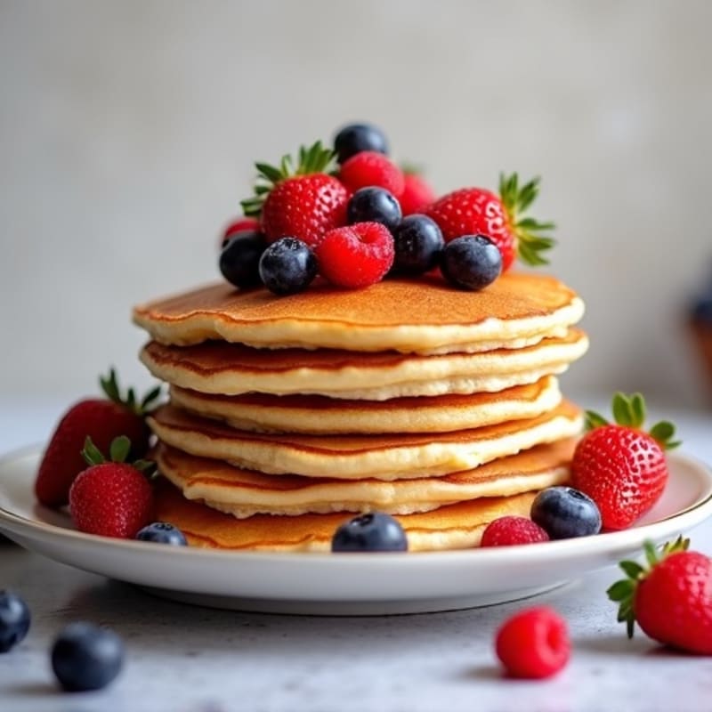 High-Protein Fluffy Berry Pancakes