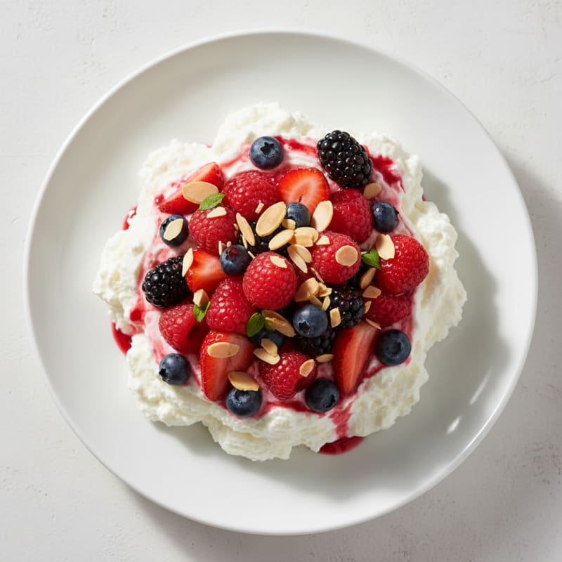 Greek Yogurt Protein Mousse with Mixed Berries
