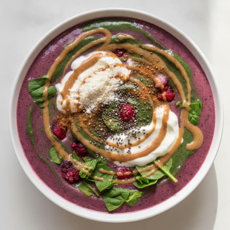 Berry-Spinach Smoothie with Almond Butter