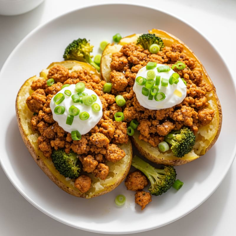 Hearty Baked Potatoes with Savory Toppings