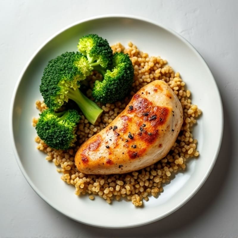 Seared Turkey Breast with Steamed Broccoli and Quinoa