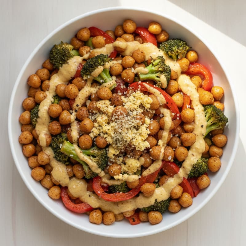 Roasted Vegetable and Chickpea Bowl