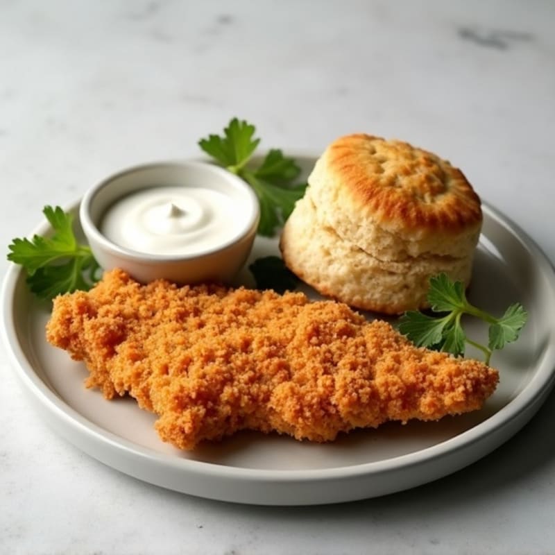 Oven-Baked Crispy Chicken with Fluffy Whole Wheat Biscuits