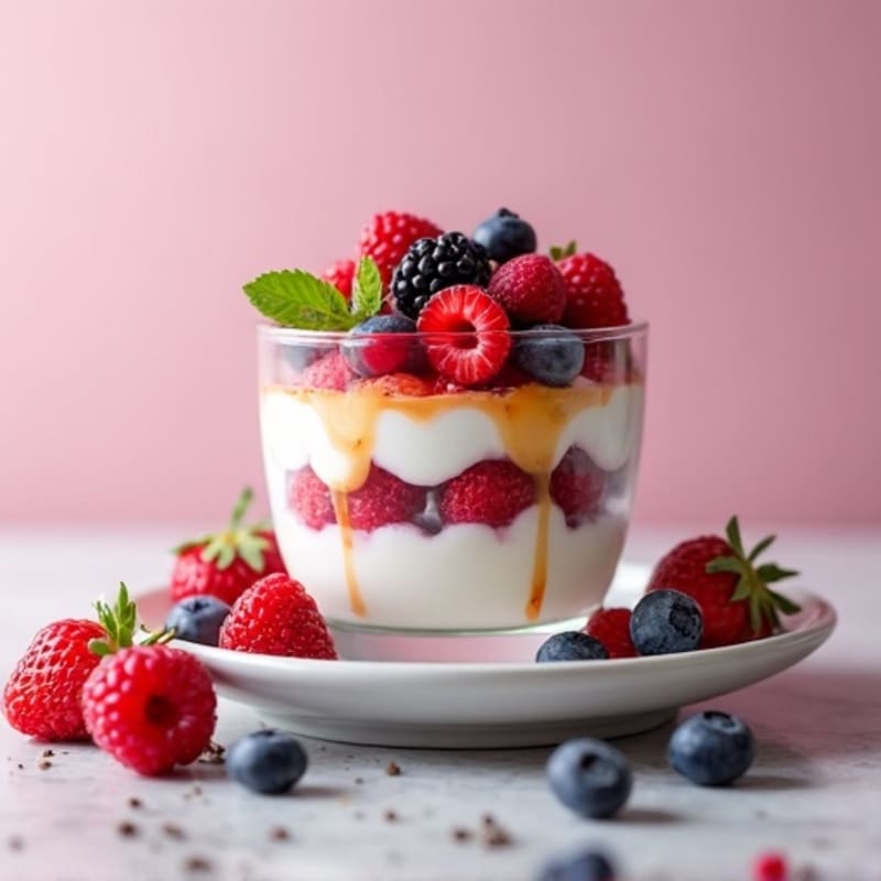 Greek Yogurt Protein Parfait with Mixed Berries