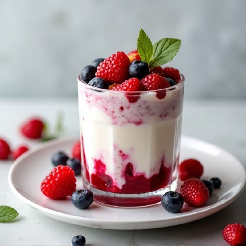 Greek Yogurt Protein Parfait with Mixed Berries and Almond Butter