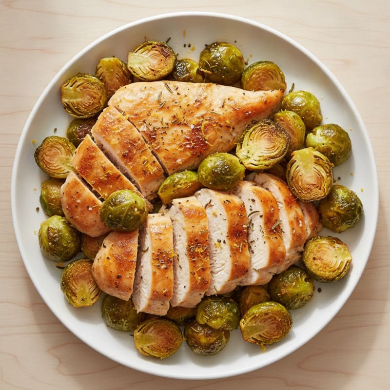 Sheet Pan Lemon Herb Chicken and Brussels Sprouts