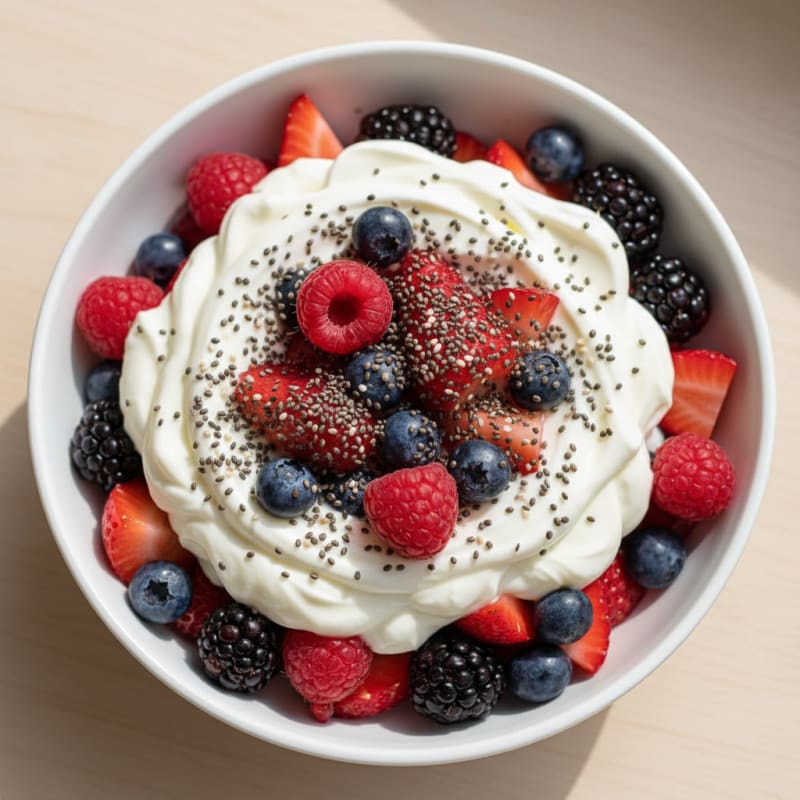 Greek Yogurt Protein Parfait with Mixed Berries