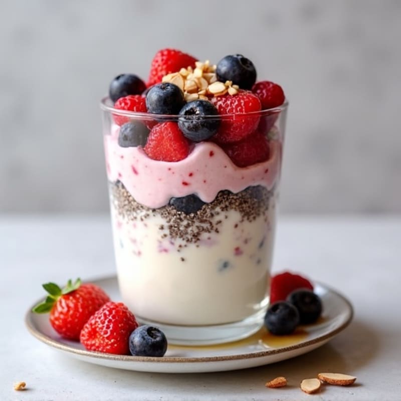 Greek Yogurt Protein Parfait with Mixed Berries