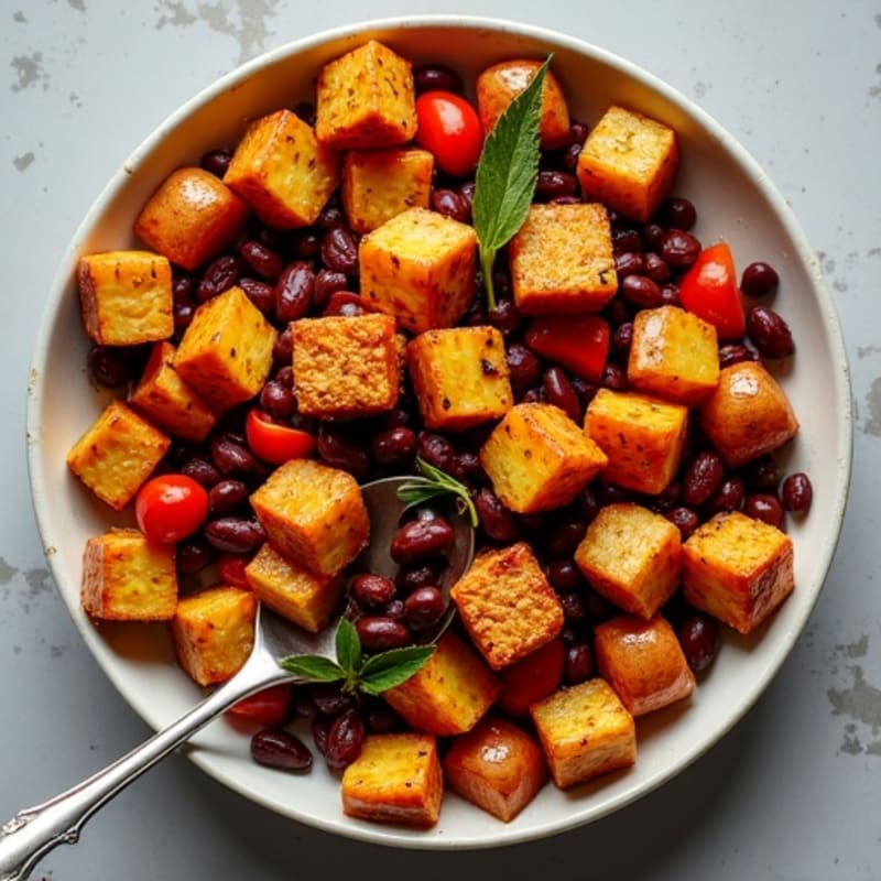 Sheet Pan Crispy Roasted Potatoes with Smoky Black Beans and Bell Peppers