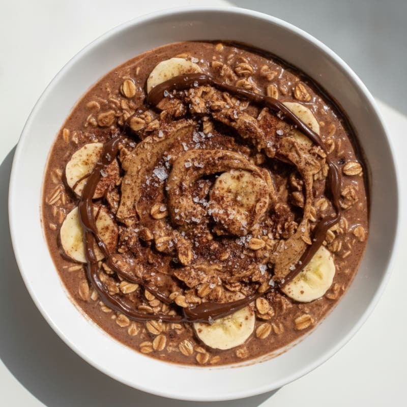 Chocolate Protein Shake with Almond Butter and Oats