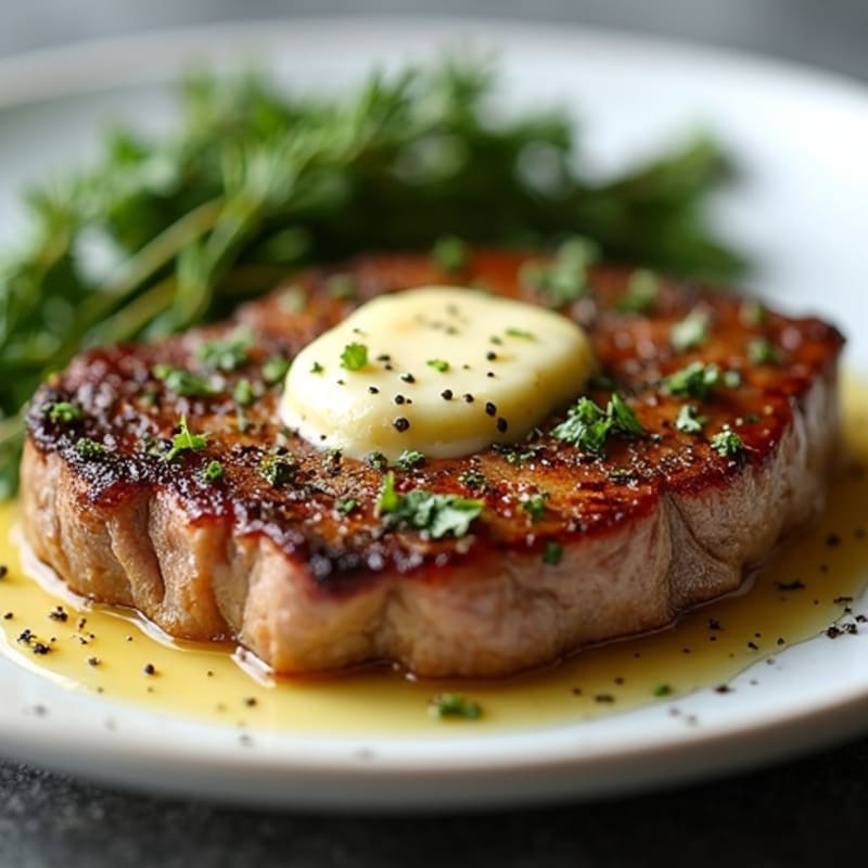 Herb-Crusted Pan-Seared Steak with Garlic Butter