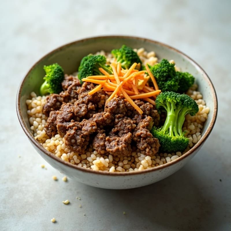Lean Beef and Crispy Broccoli Rice Bowl