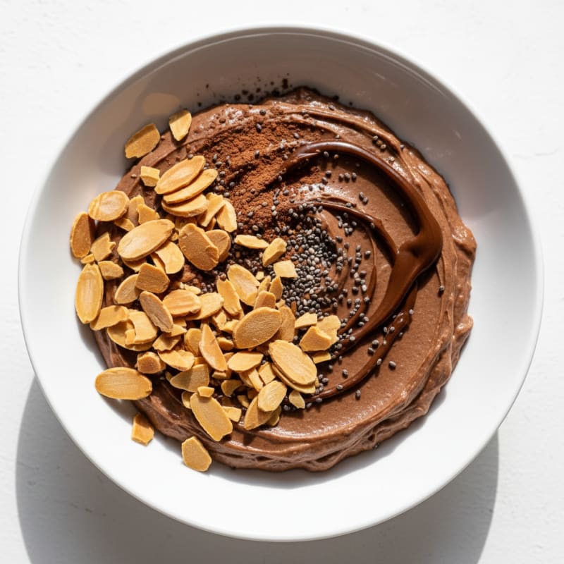 Silky Chocolate Protein Pudding with Almonds