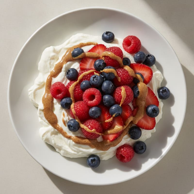 Silky Greek Yogurt Protein Mousse with Mixed Berries