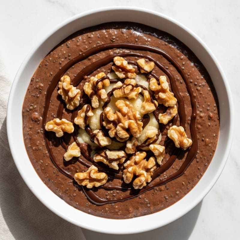 Silky Chocolate Protein Pudding with Chia Seeds
