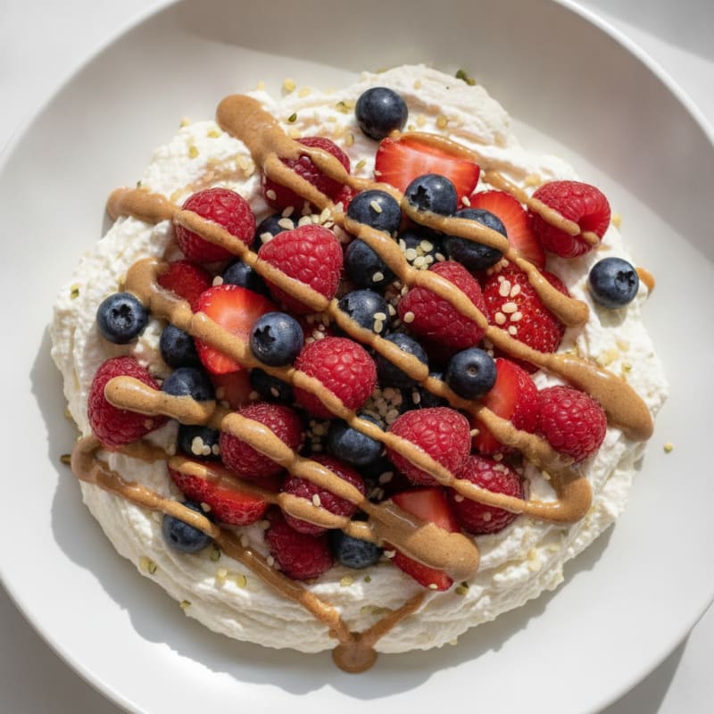 Greek Yogurt Protein Mousse with Mixed Berries