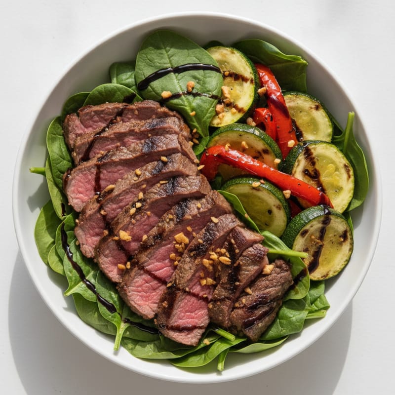 Grilled Beef and Veggie Salad Bowl