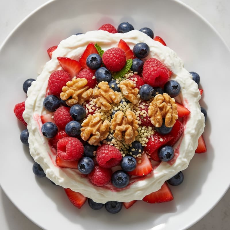 Greek Yogurt Protein Parfait with Mixed Berries