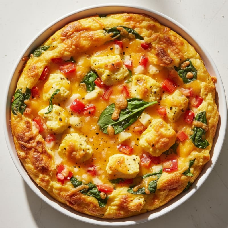 Golden Cheesy Baked Egg Casserole