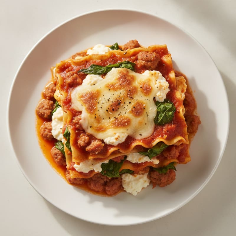 Hearty Pork Sausage Lasagna Bake